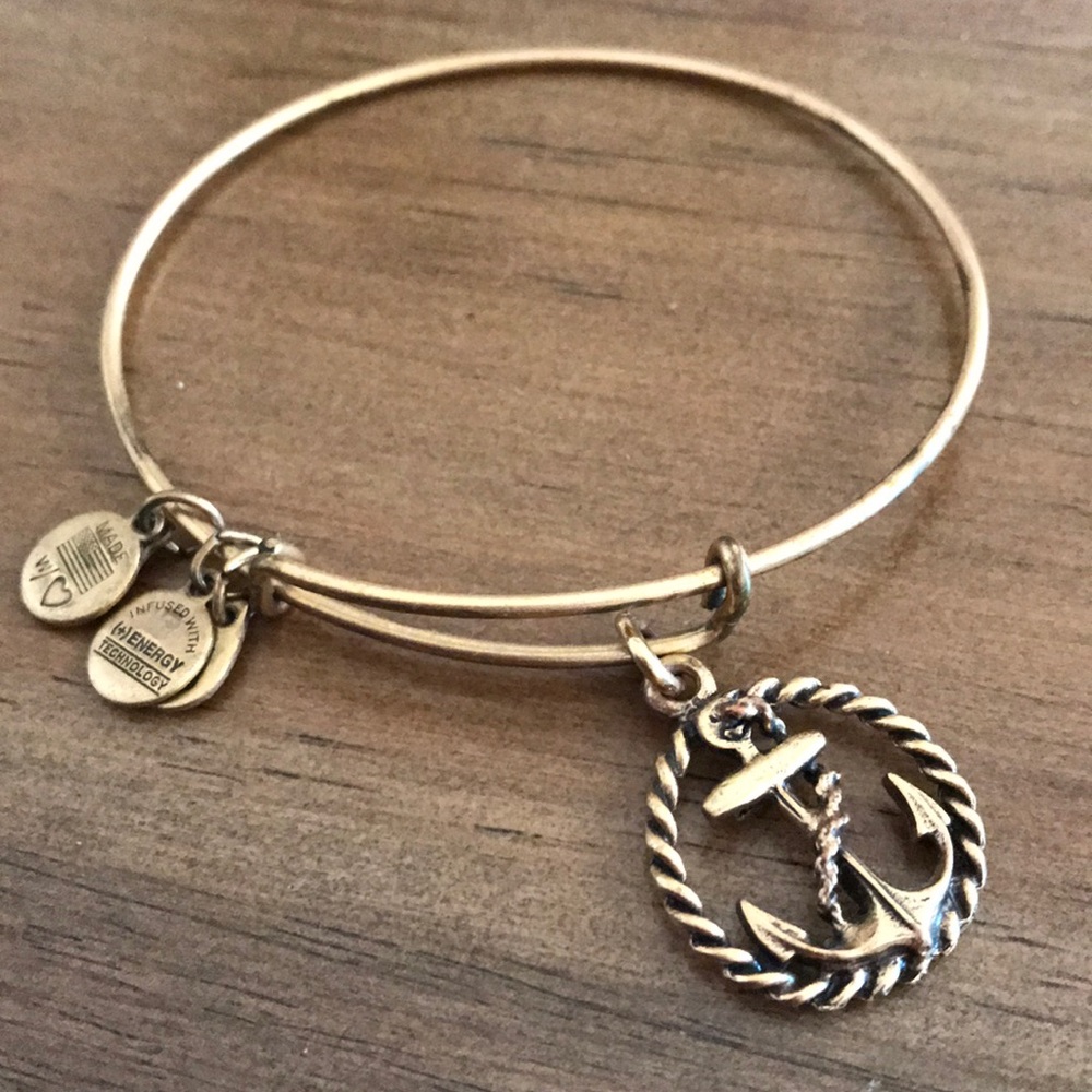 Alex + Ani Anchor Gold Bangle Bracelet